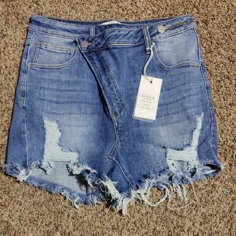Blue Distressed Women's Shorts